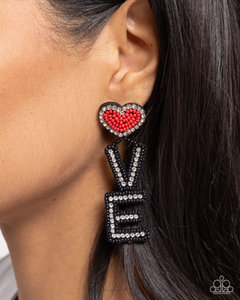 Paparazzi Earrings Visible Valentines - Black