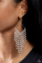 Load image into Gallery viewer, Paparazzi Earrings V Fallin - White Coming Soon
