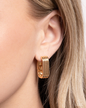Load image into Gallery viewer, Paparazzi Earrings Vendetta Vanity - Gold
