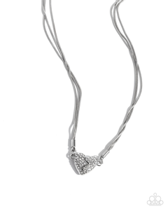 Paparazzi Necklace Heartbroken Bling - White