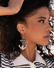 Load image into Gallery viewer, Paparazzi Earrings Adorable Anchor - Silver

