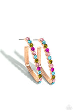 Load image into Gallery viewer, Paparazzi Earrings Triangular Tapestry - Rose Gold Coming Soon
