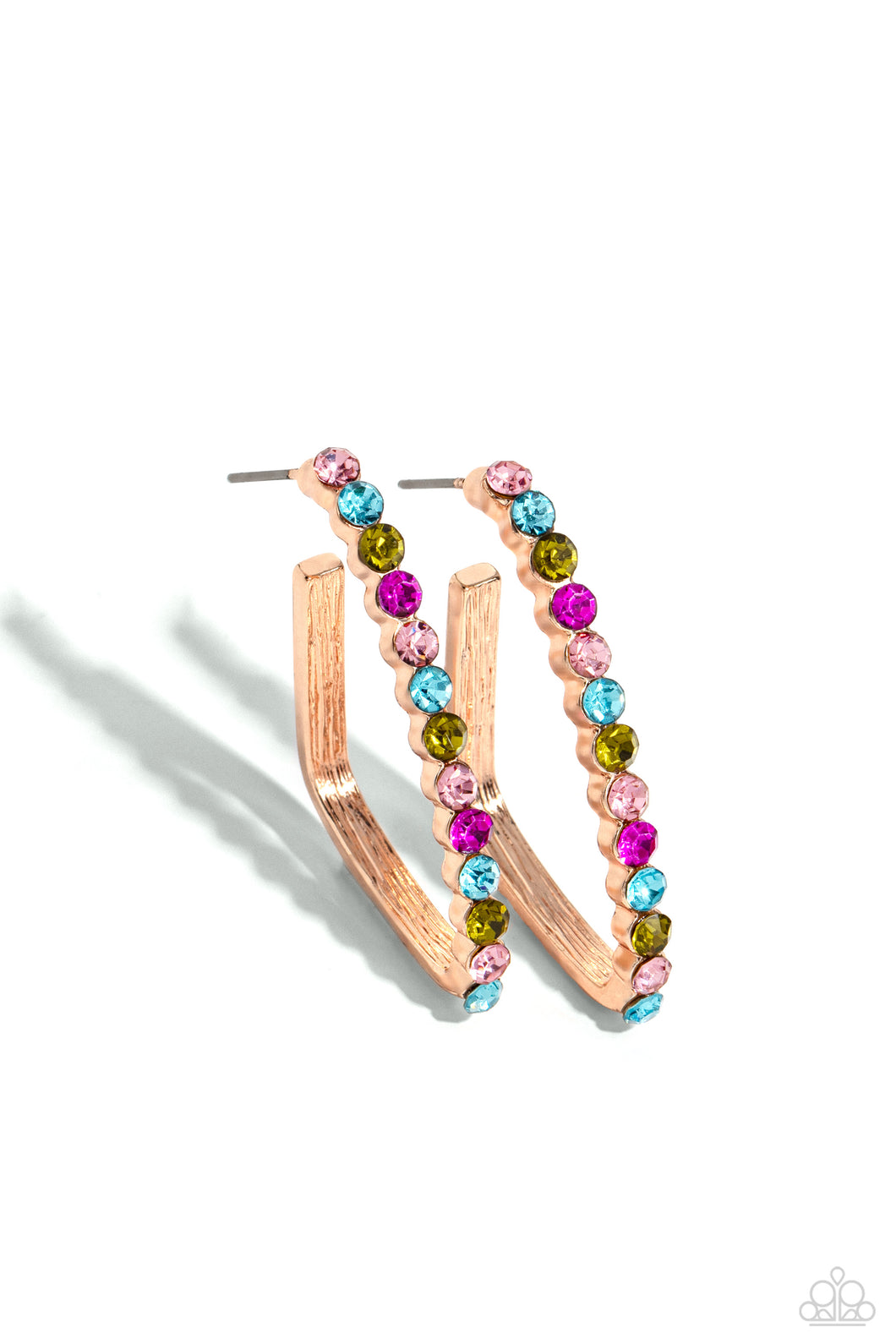 Paparazzi Earrings Triangular Tapestry - Rose Gold Coming Soon