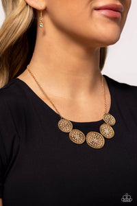 Paparazzi Necklaces Medaled Mosaic - Gold Coming Soon