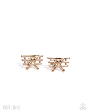 Load image into Gallery viewer, Paparazzi Cuff links WRIGHT Here! - Gold Coming Soon
