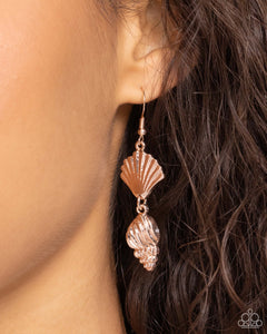Paparazzi Earrings SHELL, I Was In the Area - Rose Gold Coming Soon