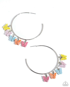 Paparazzi Earrings Bemusing Butterflies - Multi April LOP 2024