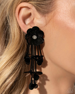 Paparazzi Earrings Floral Future - Black April LOP 2024
