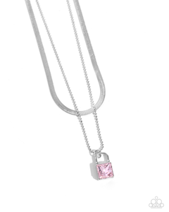 Paparazzi Necklace Padlock Possession - Pink