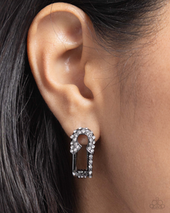 Paparazzi Earrings Safety Pin Secret - Black Coming Soon
