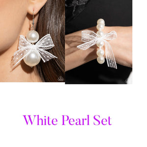 White pearl earring and bracelet set Coming Soon
