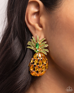 Paparazzi Earrings Pineapple Pizzazz - Yellow Coming Soon