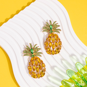 Paparazzi Earrings Pineapple Pizzazz - Yellow Coming Soon