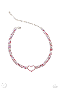 Paparazzi Necklace Rows of Romance - Pink Coming Soon