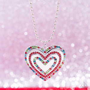 Paparazzi Necklace Hallucinatory Hearts - Red Coming Soon