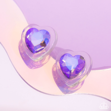 Load image into Gallery viewer, Paparazzi Earrings Heart-Pounding Haute - Purple Coming Soon
