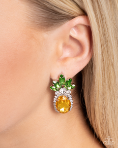 Paparazzi Earrings Prismatic Pineapple - Yellow Coming Soon