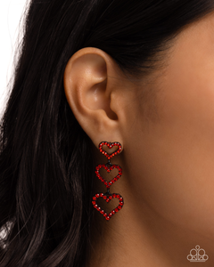 Paparazzi Earrings Sweetheart Succession - Red Coming Soon