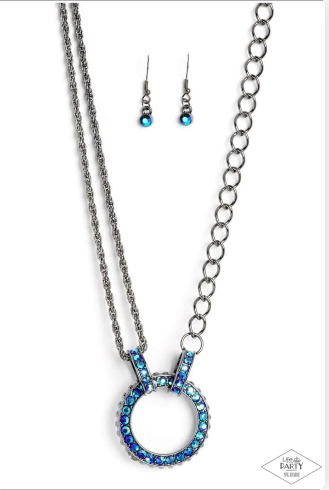 Paparazzi Necklace ~ PINK DIAMOND - Razzle Dazzle - Blue