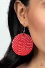 Load image into Gallery viewer, Paparazzi Earrings Leathery Loungewear - Red
