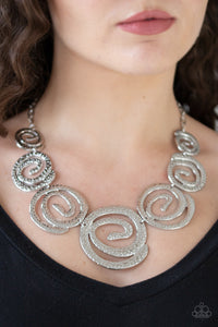 Paparazzi Necklaces Statement Swirl - Silver