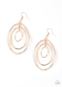 Paparazzi Earrings Retro Ruins - Rose Gold