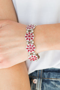 Paparazzi Bracelets Dancing Dahlias - Red