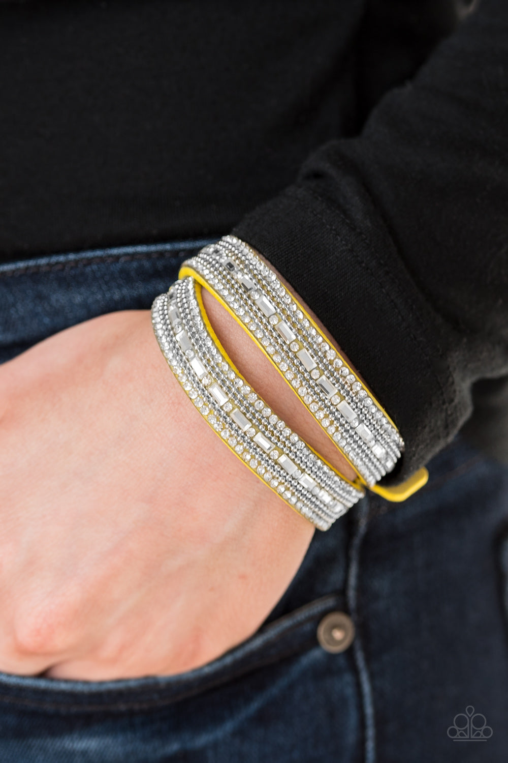 Paparazzi Bracelets Shimmer and Sass Yellow Urban