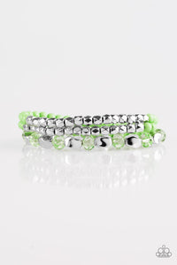 Green Paparazzi Bracelets Beaded Bravado