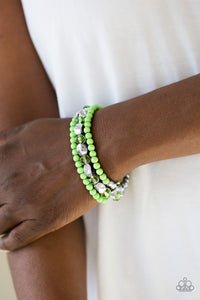 Green Paparazzi Bracelets Beaded Bravado