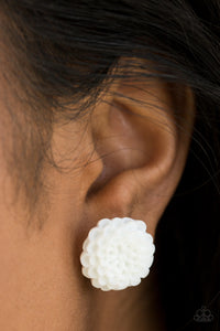 White Paparazzi Earring Dandelion Demure