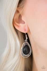 Paparazzi Earrings Abstract Anthropology Black