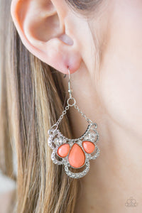 Paparazzi Earrings Caribbean Royalty Orange