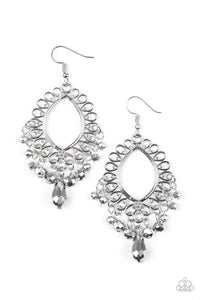 Paparazzi Earrings Just Say Noir Silver