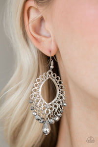 Paparazzi Earrings Just Say Noir Silver