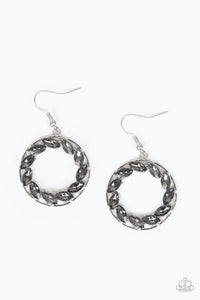 Paparazzi Earrings Global Glow Silver