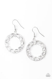 Paparazzi Earrings Global Glow White