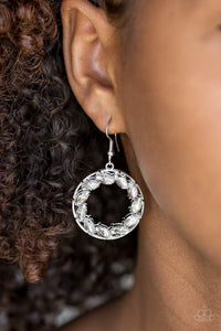 Paparazzi Earrings Global Glow White