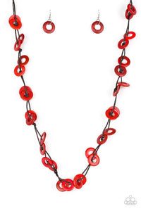 Paparazzi Necklaces Waikiki Winds Red