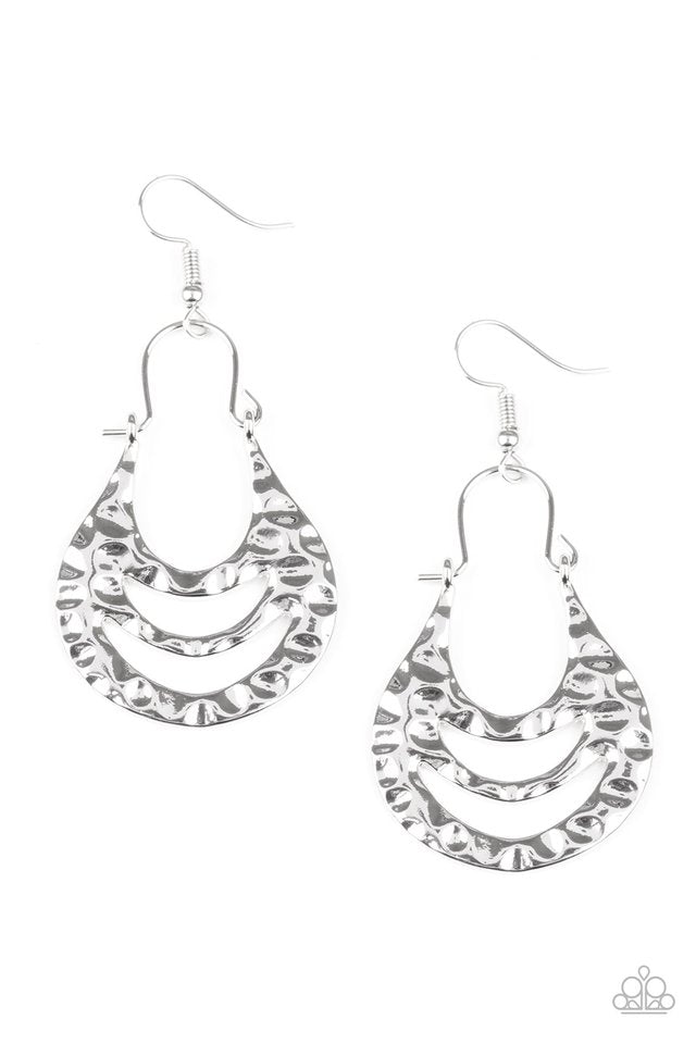 Paparazzi Earrings Hang Zen white