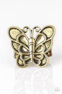 Paparazzi Rings Sky High Butterfly - Brass