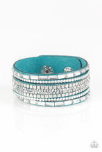 Load image into Gallery viewer, Paparazzi Bracelets Rebel In Rhinestones - Blue
