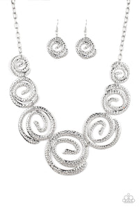 Paparazzi Necklaces Statement Swirl - Silver