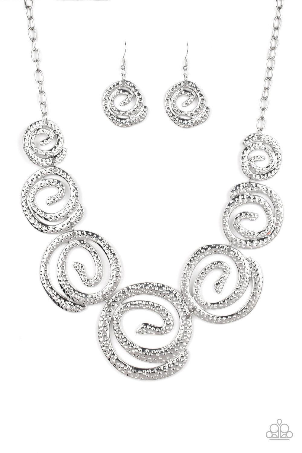 Paparazzi Necklaces Statement Swirl - Silver