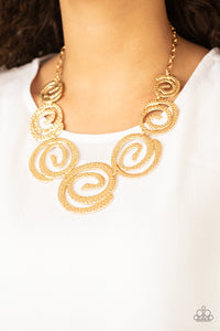 Paparazzi Necklaces Statement Swirl - Gold