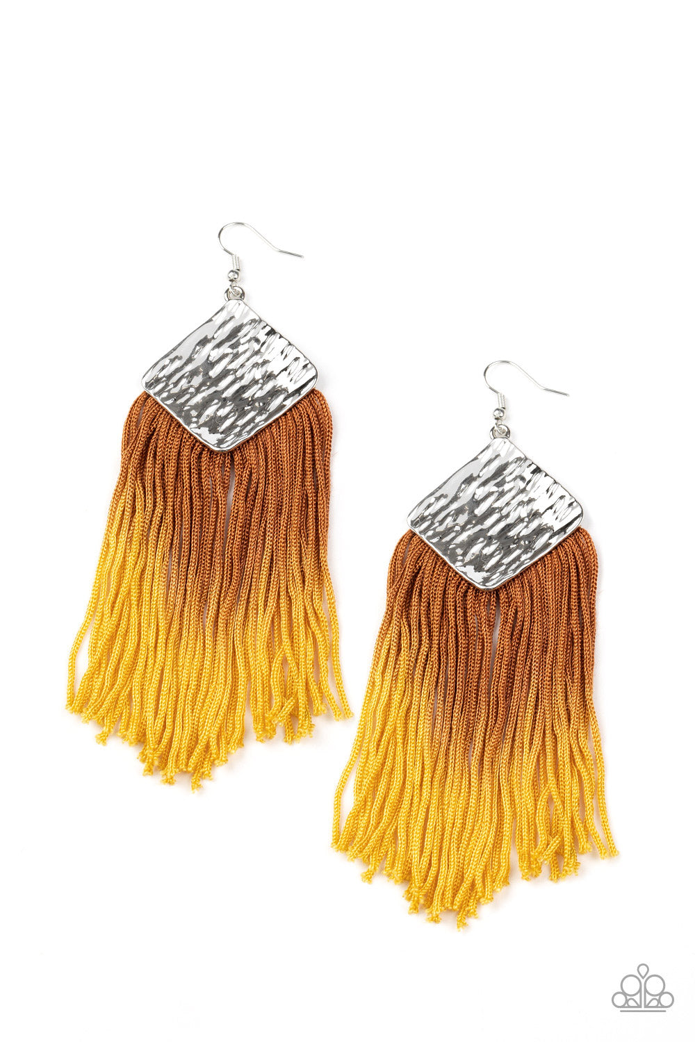 Paparazzi Earrings   DIP The Scales - Yellow