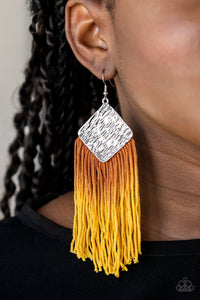 Paparazzi Earrings   DIP The Scales - Yellow