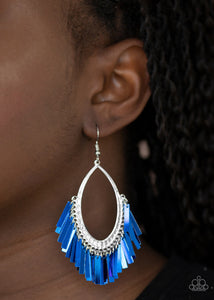 Paparazzi Earrings   Fine-Tuned Machine - Blue