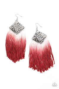 Paparazzi Earrings   DIP The Scales - Red