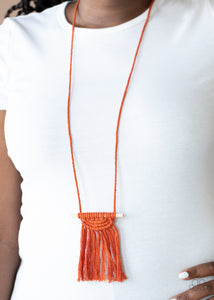 Paparazzi Necklaces Between You and MACRAME - Orange